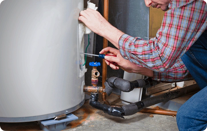 Plumber installing a water heater in San Jose