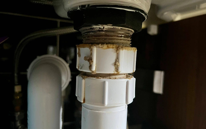 Mineral scale narrowing a San Jose drain pipe